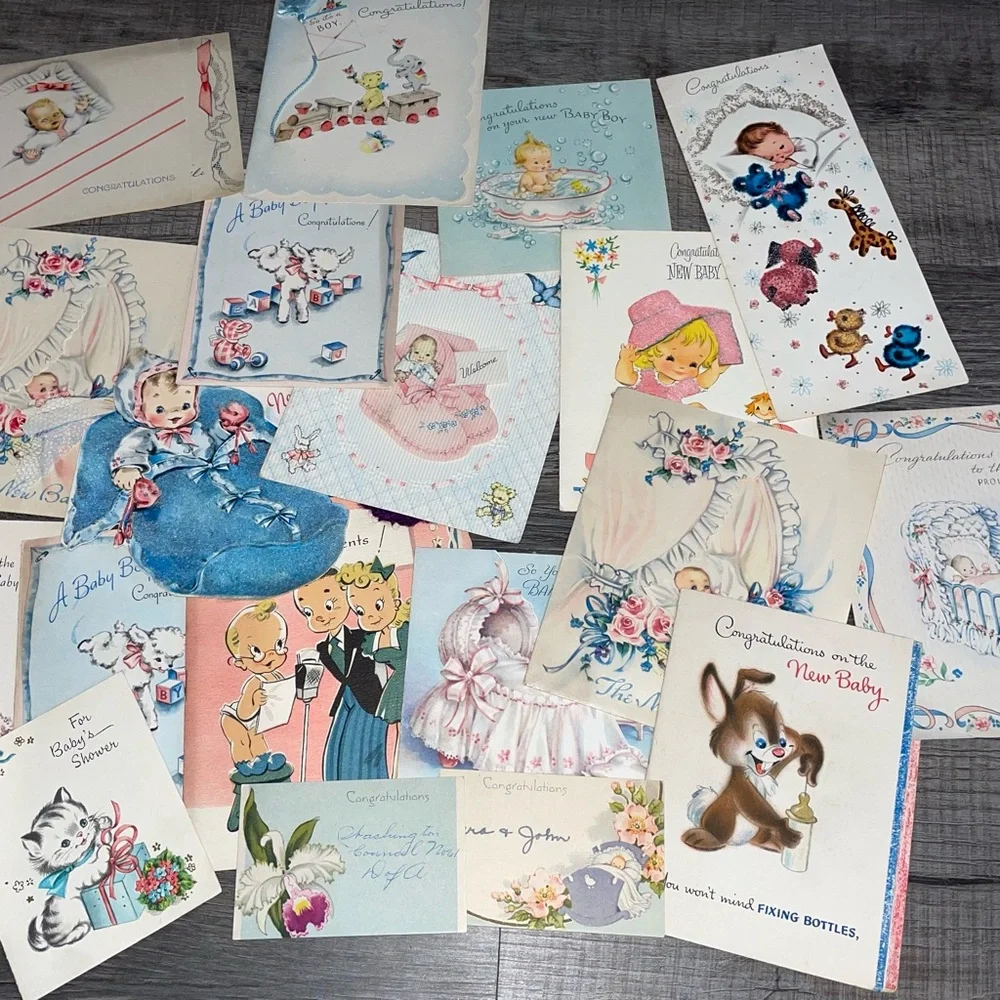 Vintage Greeting Cards Baby 40's & 50's Hallmark etc